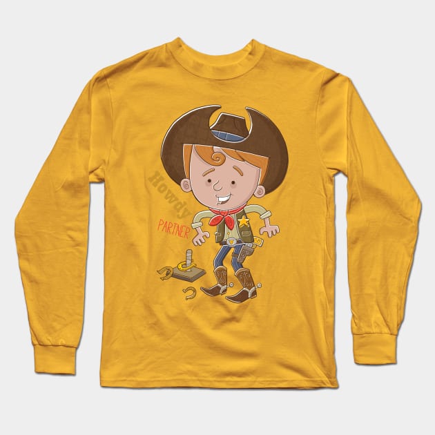 Howdy Partner Long Sleeve T-Shirt by vaughanduck